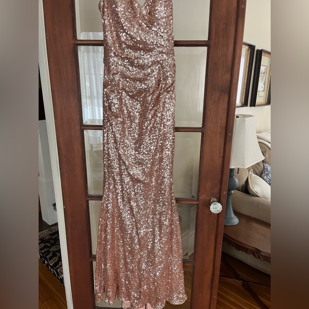 Rose gold sequin gown